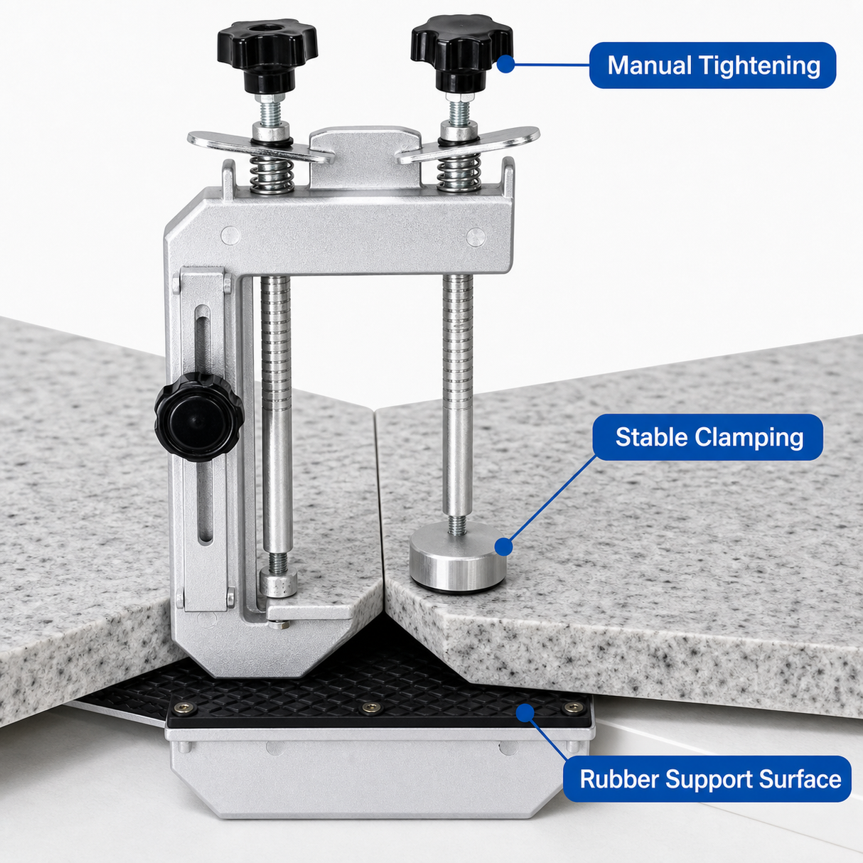 stable clamping support for stone countertop installation