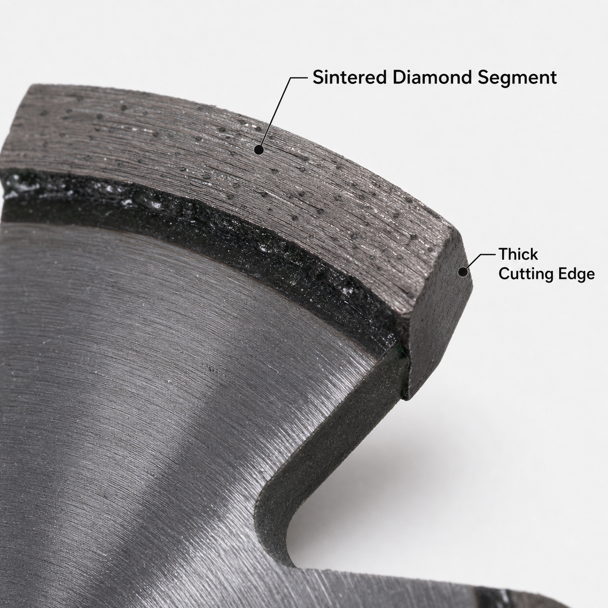 sintered diamond segment close up for mortar raking blade