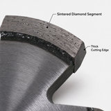 sintered diamond segment close up for mortar raking blade