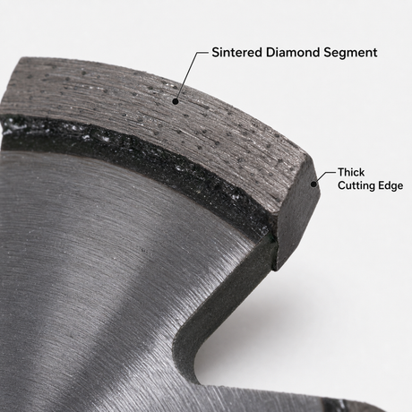 sintered diamond segment close up for mortar raking blade