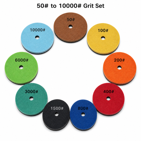 wet diamond sponge polishing pads 50 to 10000 grit layout