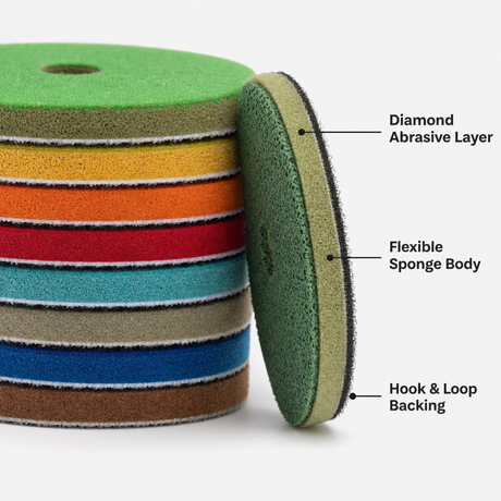 diamond sponge polishing pad flexible foam thickness structure