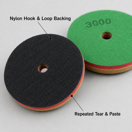 nylon hook and loop backing for sponge polishing pads