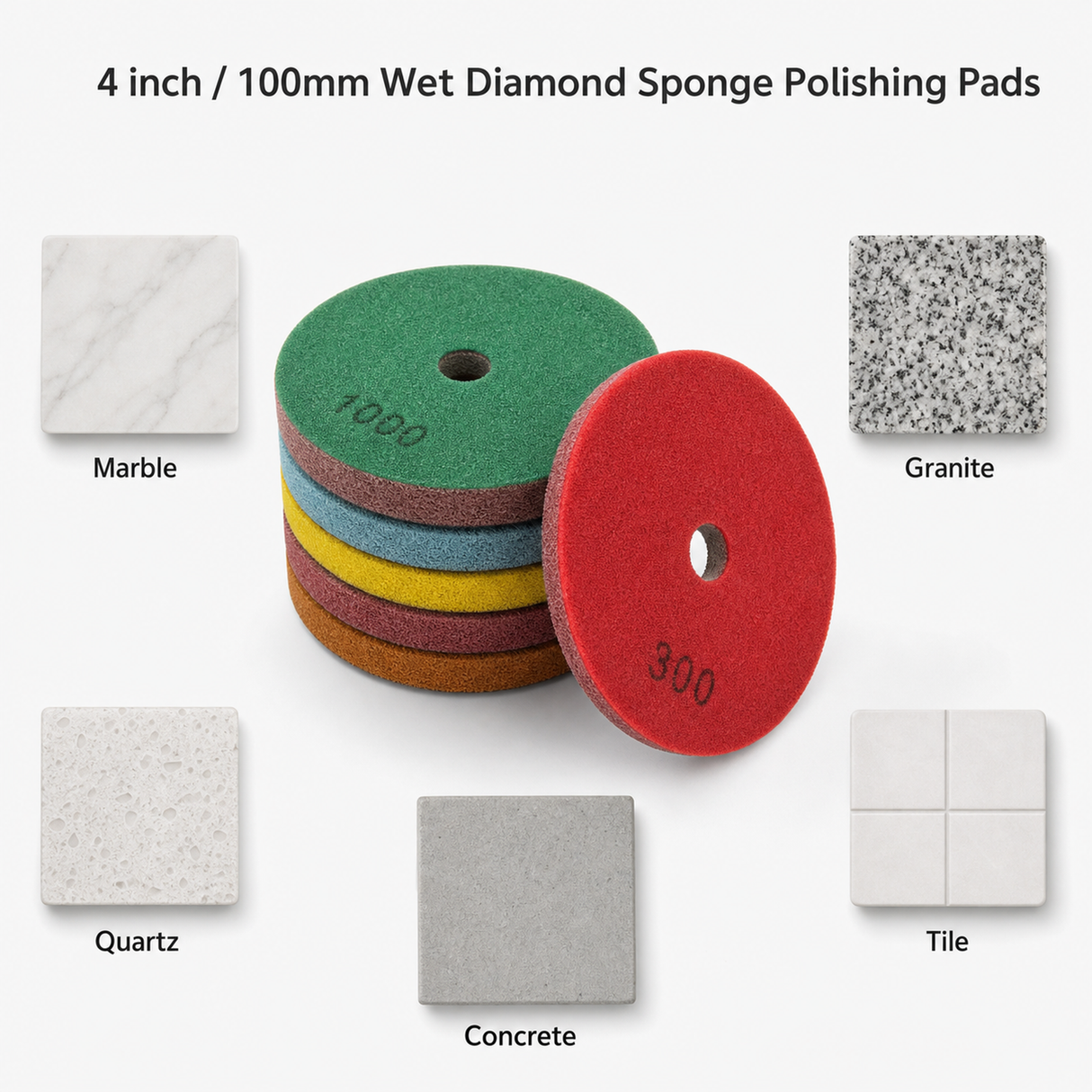 wet diamond sponge polishing pads for marble granite quartz concrete tile
