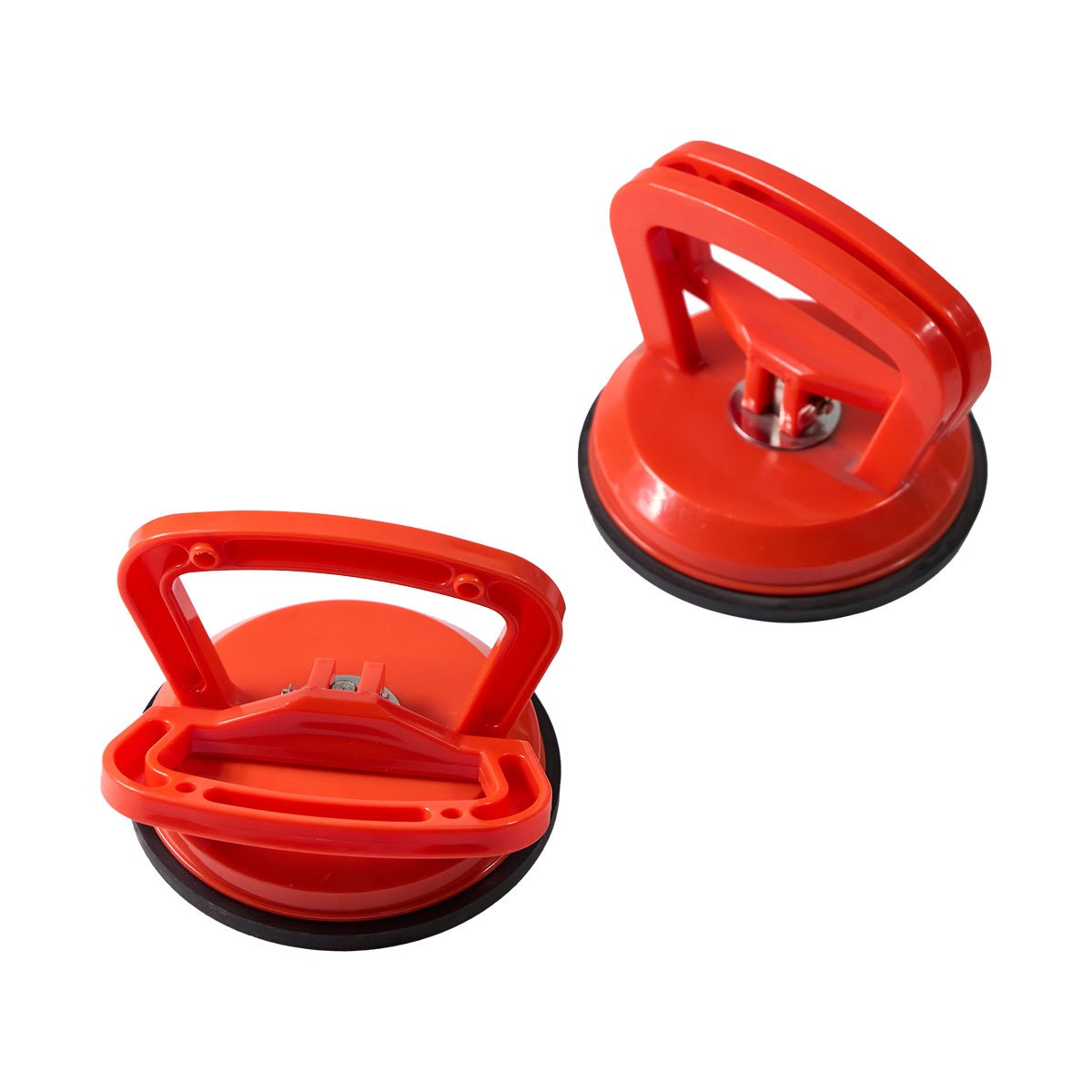 Two red single-cup suction handles included in the 2-piece set