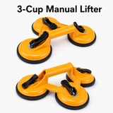 3 cup manual suction lifter yellow plastic body