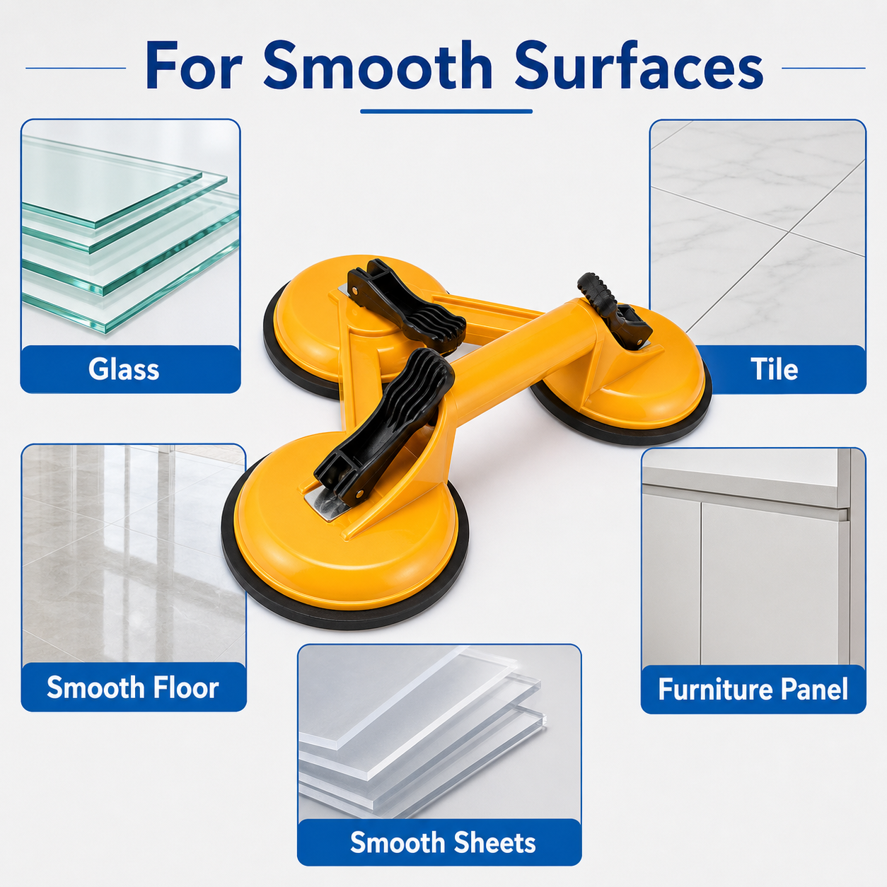 suction cup lifter for smooth surface compatibility