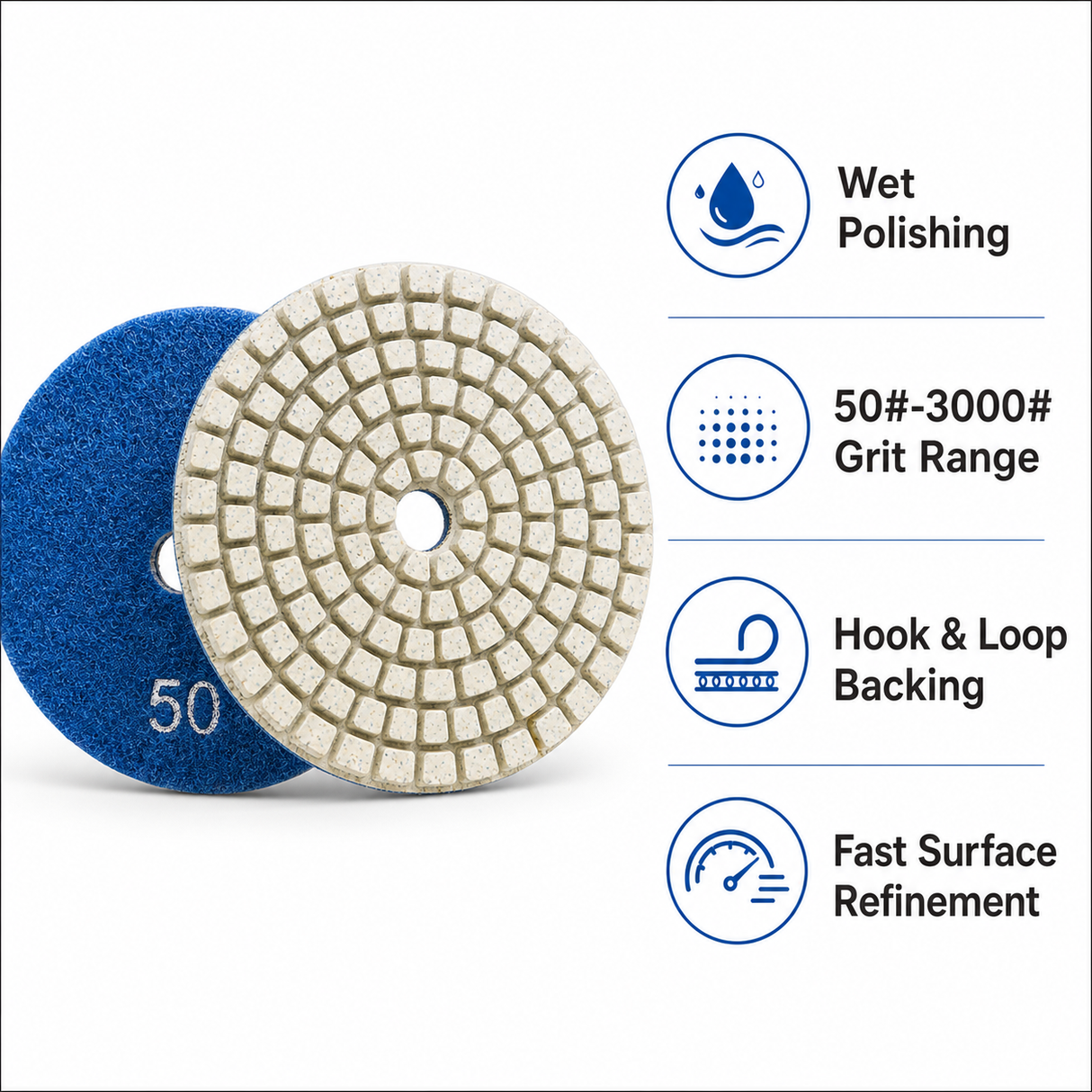 Wet polishing pad key features