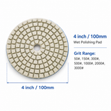 4 inch 100mm wet polishing pad specification