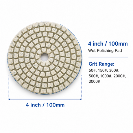 4 inch 100mm wet polishing pad specification