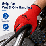 high grip work gloves for wet and oily tool handling